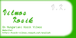 vilmos kosik business card